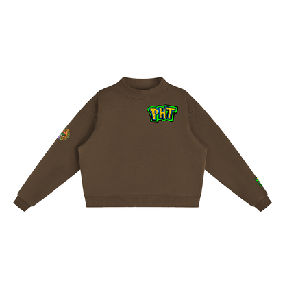 PHT Fleece Mock-Neck Crew Sweatshirt Colour Logo