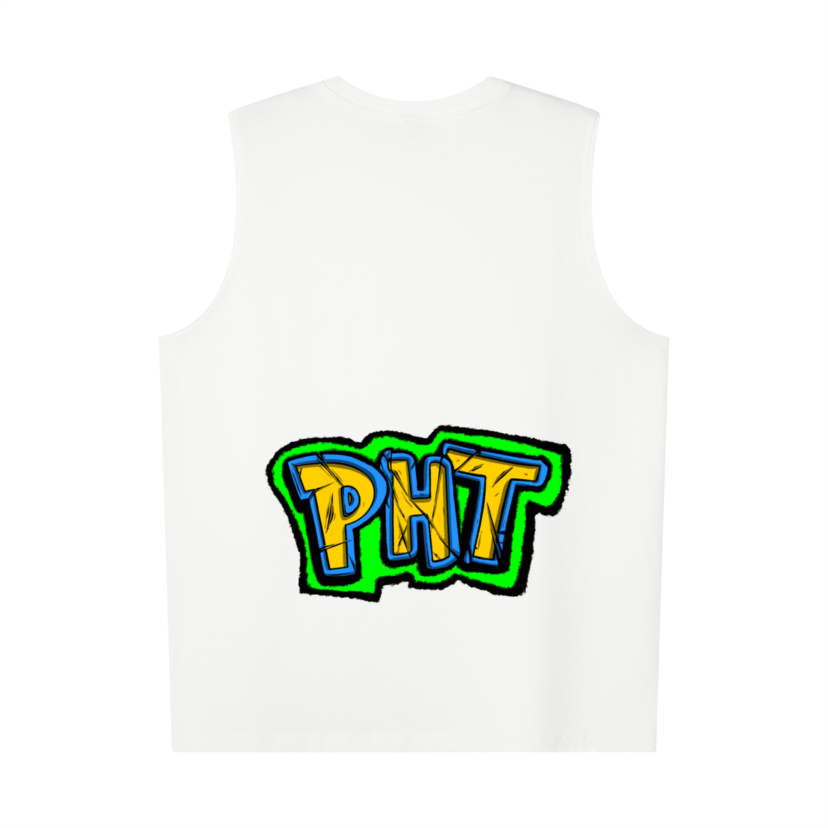 PHT Oversized Cotton Tank  B&W Logo