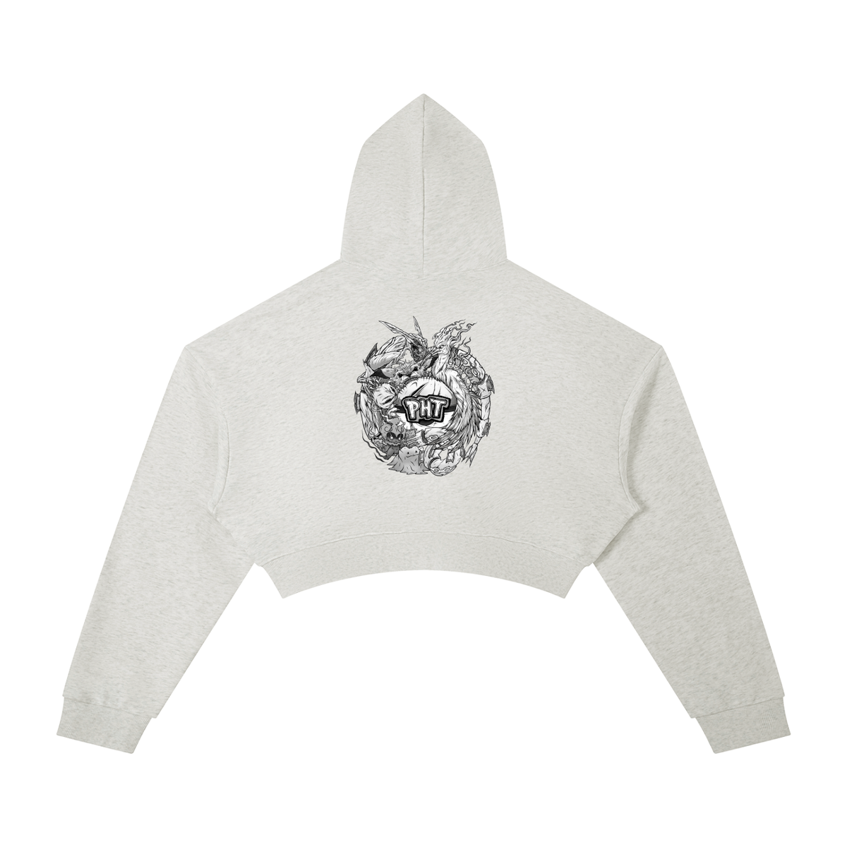 PHT Woman's Cropped Hoodie B&W Logo