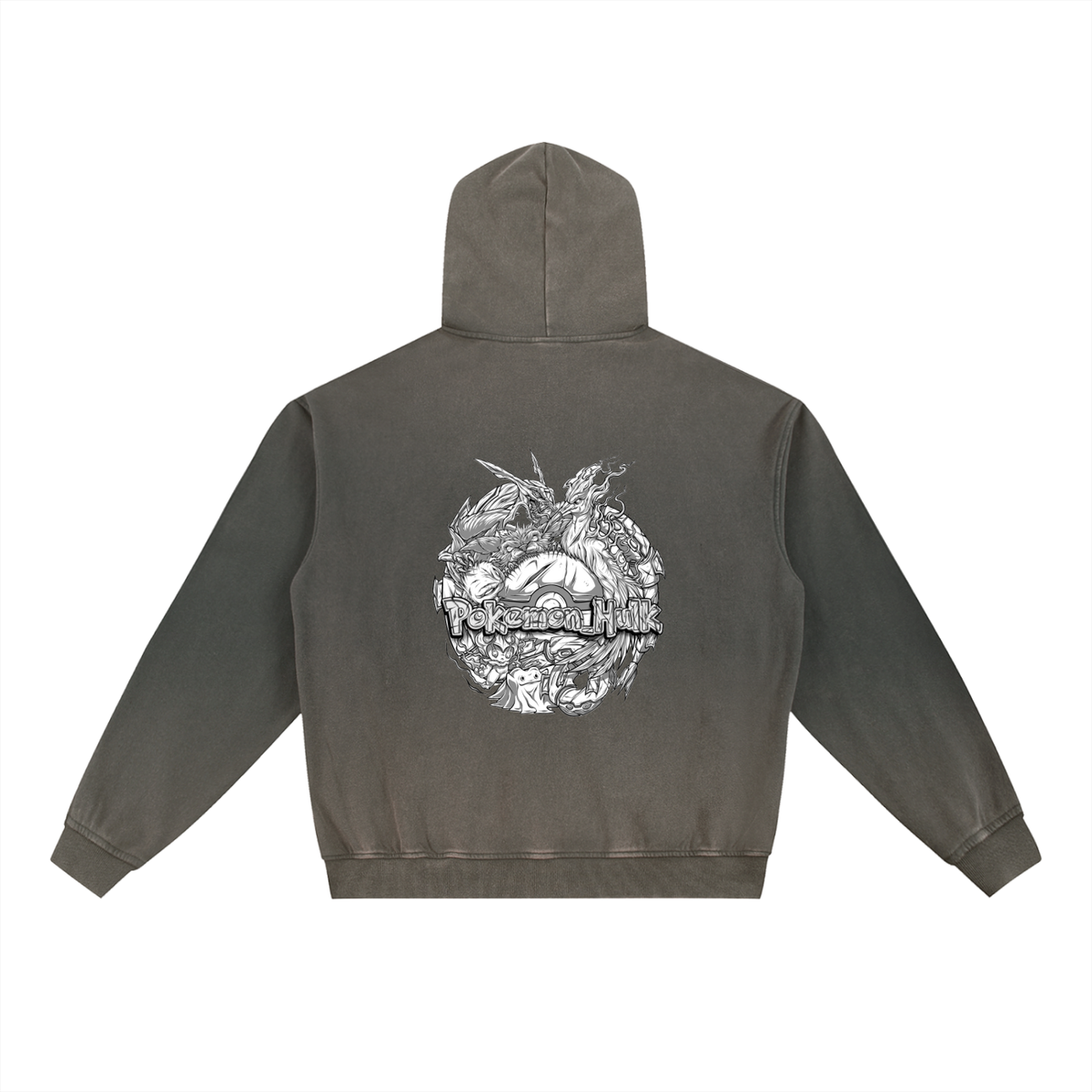 PHT Vintage Washed Gradient Fleece Hoodie B&W Logo