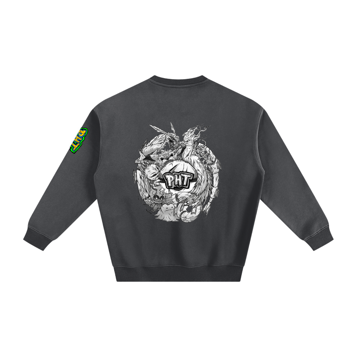 PHT Fleeced Sweatshirt B&W Logo