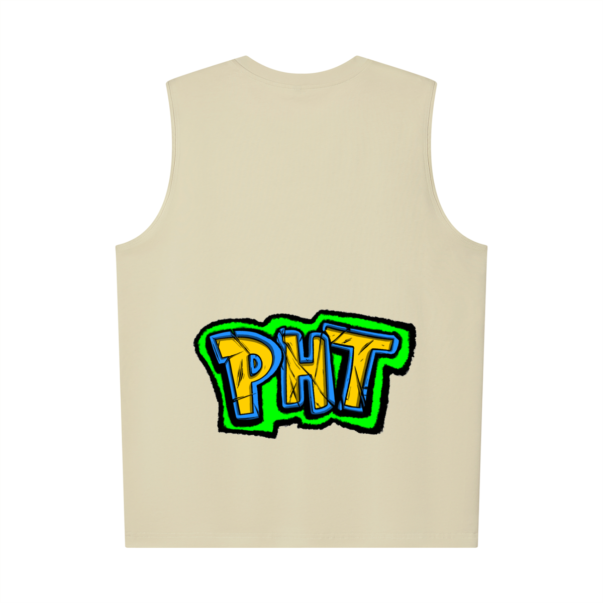 PHT Oversized Cotton Tank  B&W Logo