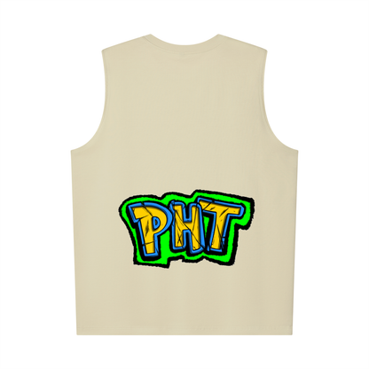 PHT Oversized Cotton Tank  B&W Logo