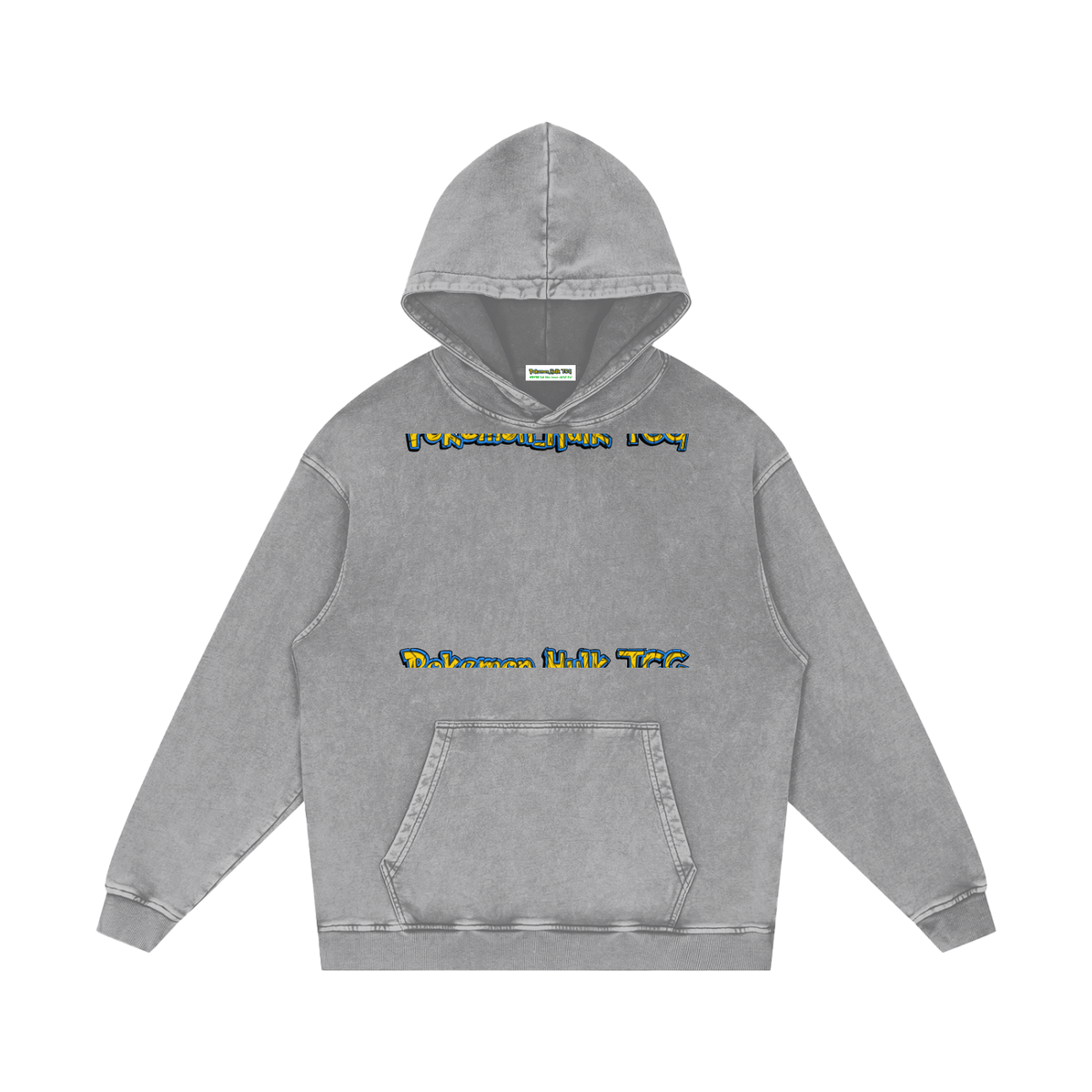 PHT Snow Washed Loose Cotton Hoodie Colour Logo