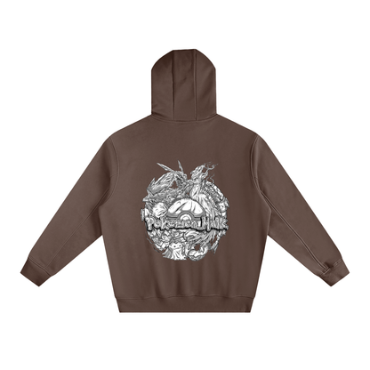 PHT Fleeced High Neck Hoodie B&W Logo