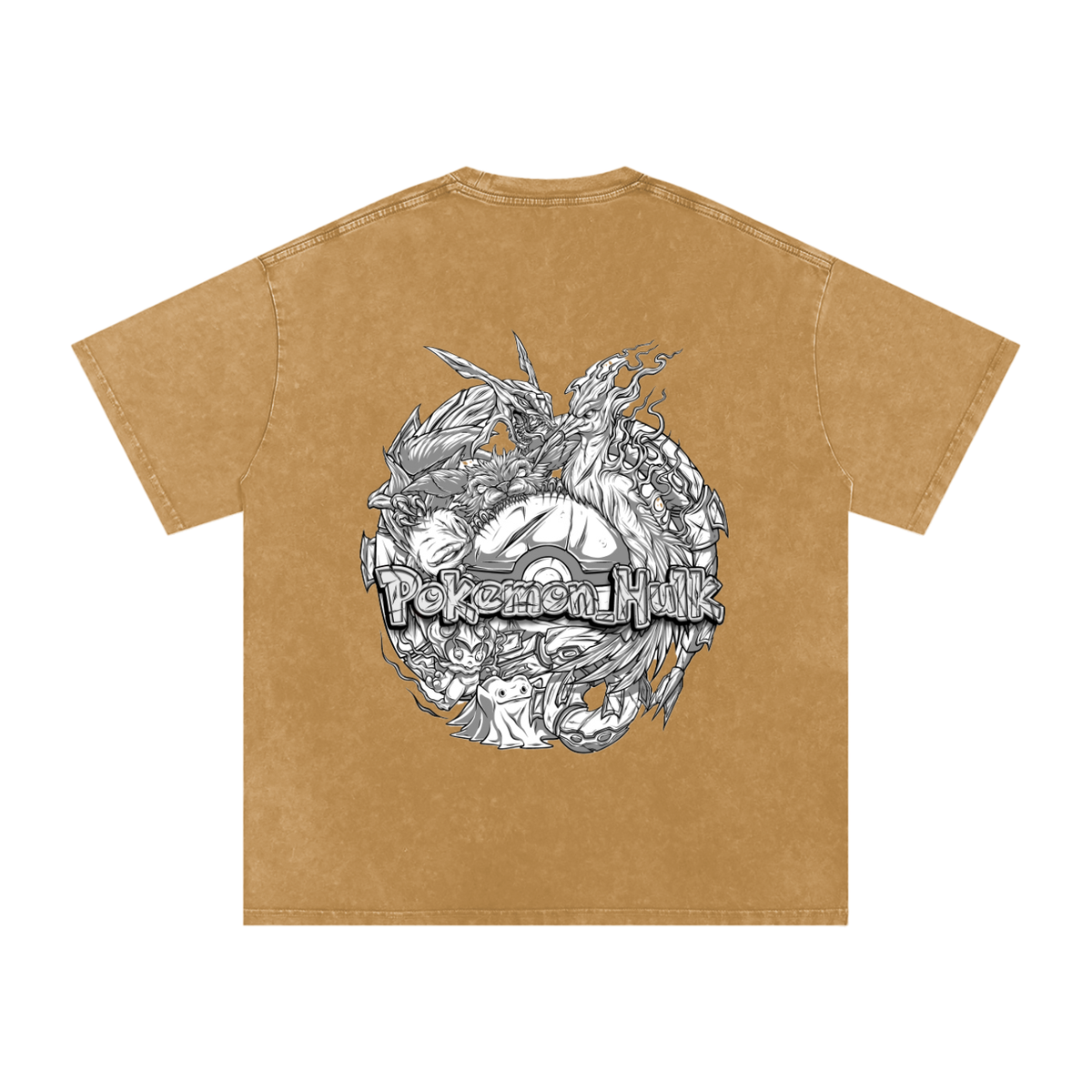 PHT Snow Washed Oversized Cotton T-Shirt B&W Logo