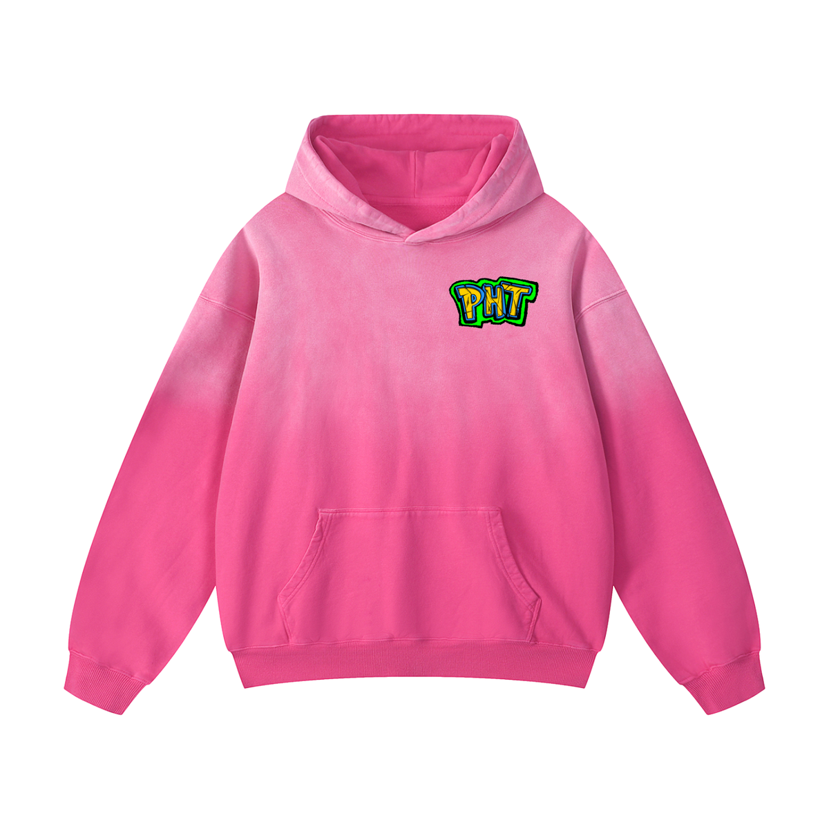 PHT Heavyweight Sunfade Oversized Hoodie B&W Logo