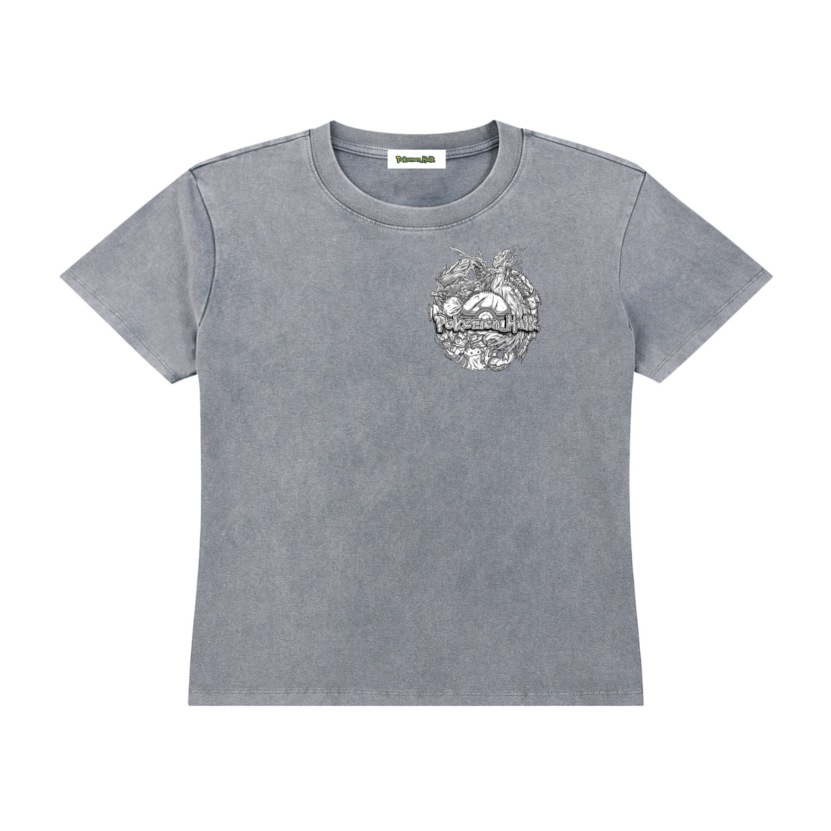 PHT Woman's Vintage Wash Drop Shoulder T-shirt Front  B&W Logo