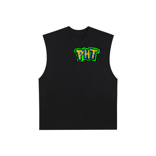 PHT  Raw Edge Cotton Tank Top Colour logo