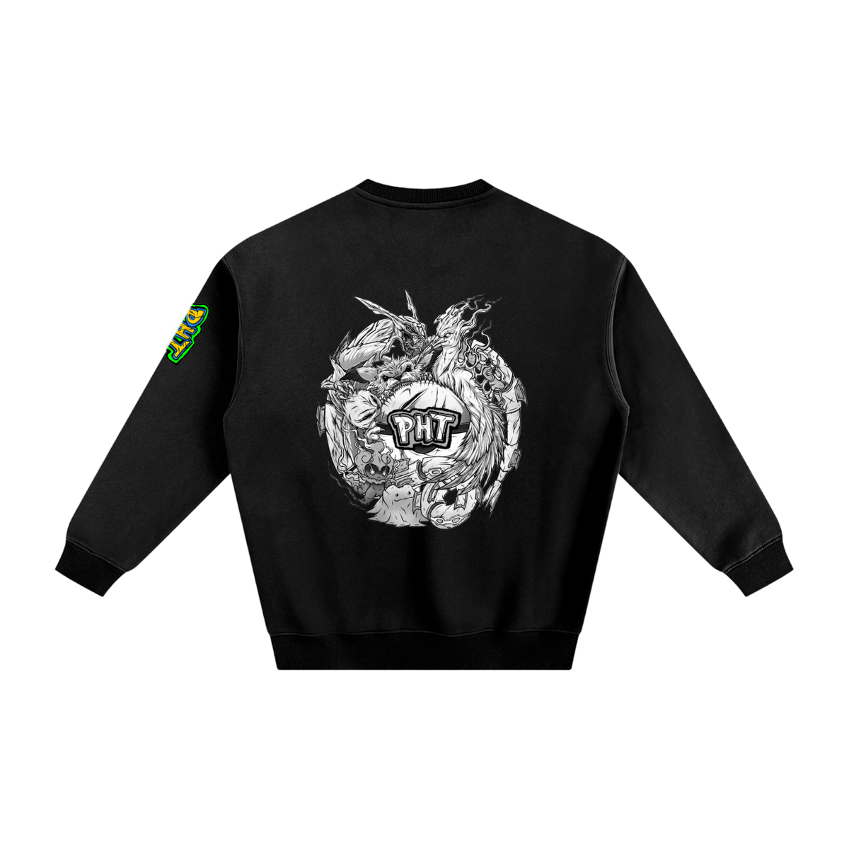 PHT Fleeced Sweatshirt B&W Logo