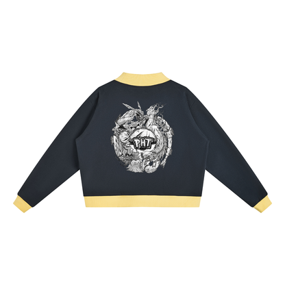 PHT Women’s Mock Neck Crewneck Sweatshirt B&W Logo