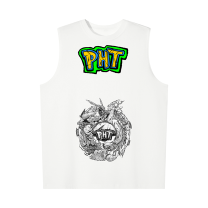 PHT Oversized Cotton Tank  B&W Logo