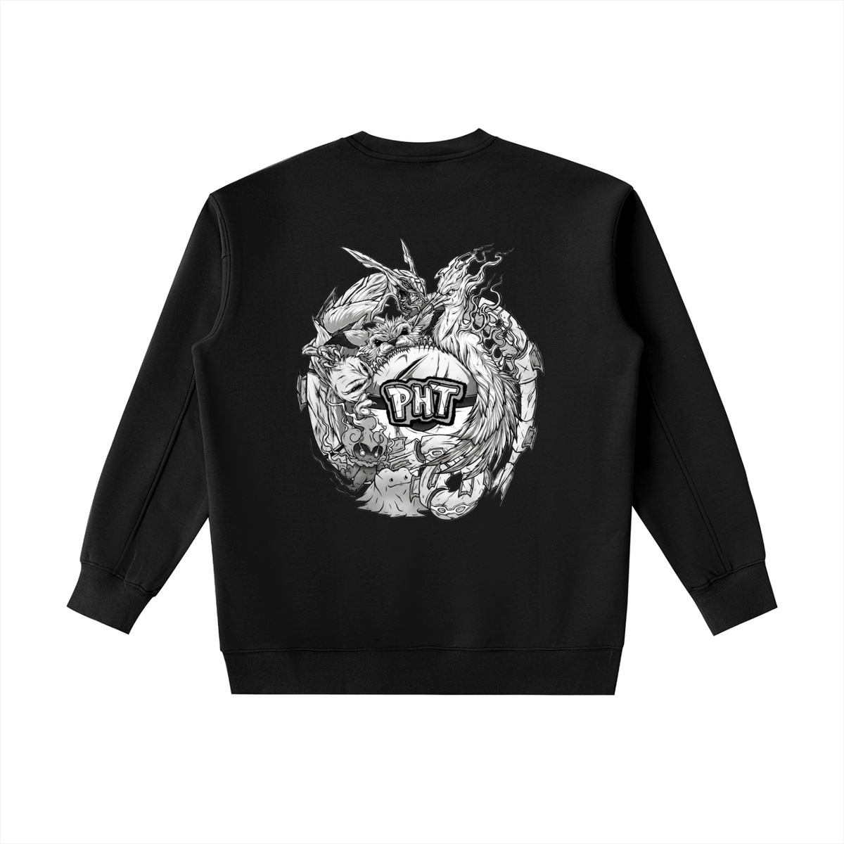 PHT Essential Heavyweight Crewneck Sweatshirt B&W Logo