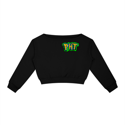 PHT Women's Off-Shoulder Sweatshirt Colour Logo