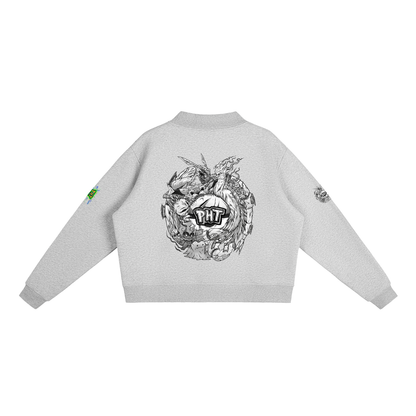 PHT Fleece Mock-Neck Crew Sweatshirt B&W Logo