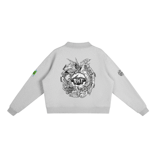 PHT Fleece Mock-Neck Crew Sweatshirt B&W Logo