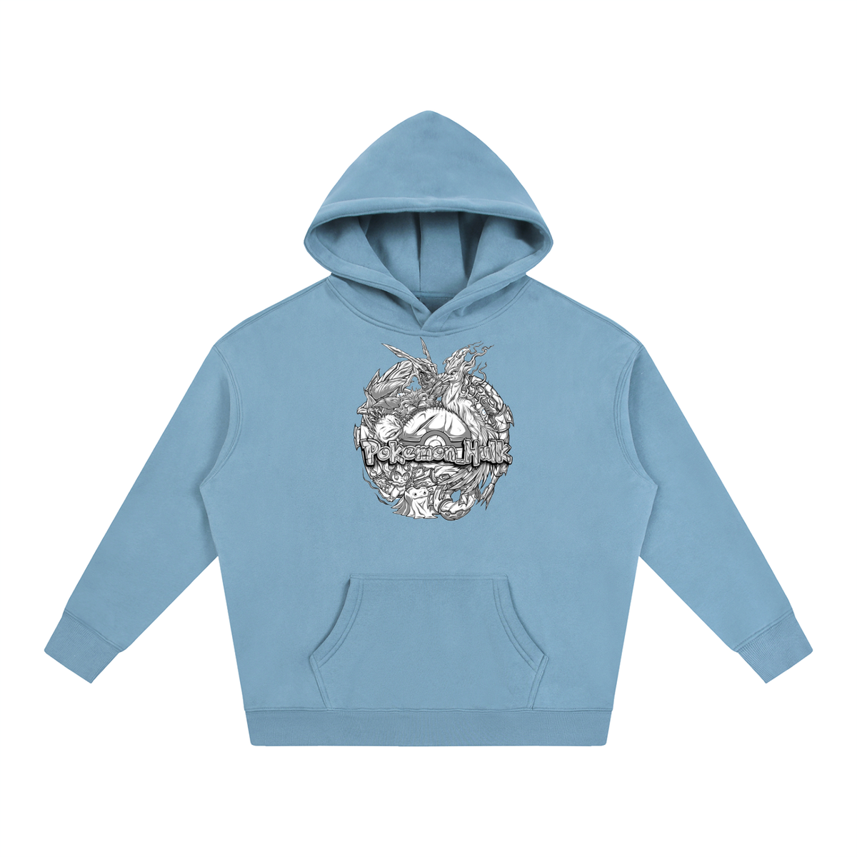 PHT Oversize Fleeced Hoodie B&W Logo