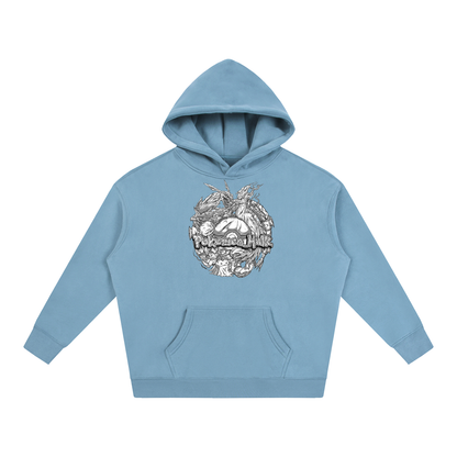 PHT Oversize Fleeced Hoodie B&W Logo
