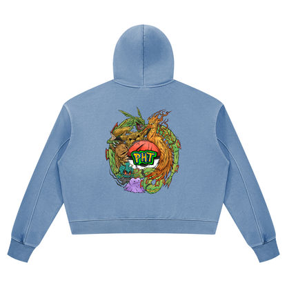 PHT Women’s Vintage Wash Heavyweight Hoodie Colour Logo