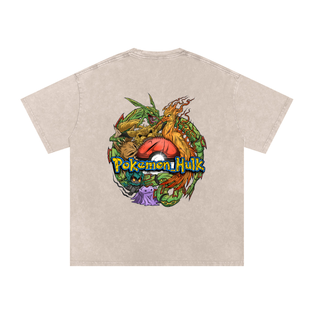 PHT Snow Washed Oversized Cotton T-Shirt Colour Logo