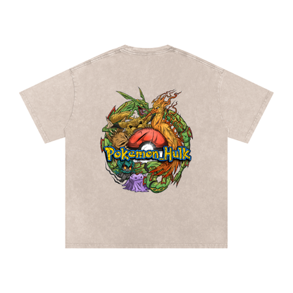 PHT Snow Washed Oversized Cotton T-Shirt Colour Logo