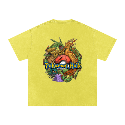 PHT Snow Washed Oversized Cotton T-Shirt Colour Logo