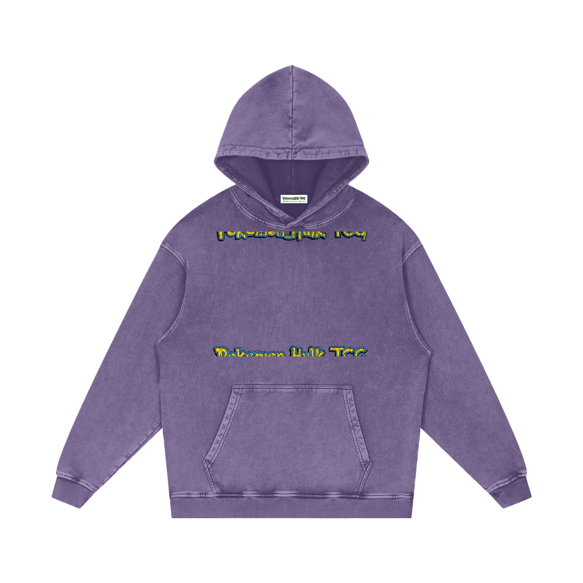 PHT Snow Washed Loose Cotton Hoodie Colour Logo