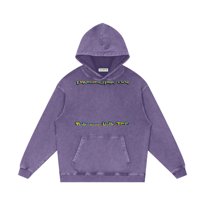 PHT Snow Washed Loose Cotton Hoodie Colour Logo