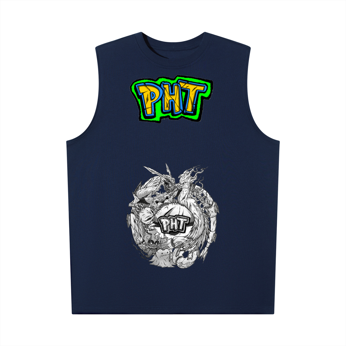 PHT Oversized Cotton Tank  B&W Logo
