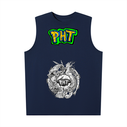 PHT Oversized Cotton Tank  B&W Logo