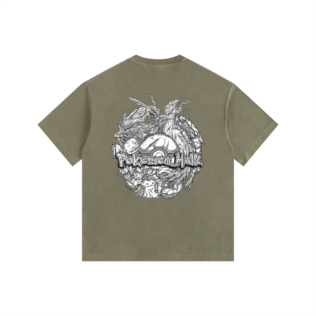 PHT Vintage Washed Oversized Cotton T-Shirt B&W Logo