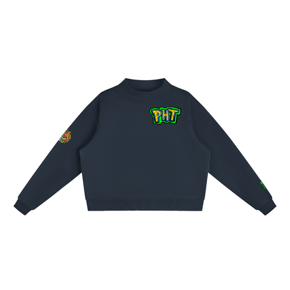 PHT Fleece Mock-Neck Crew Sweatshirt Colour Logo