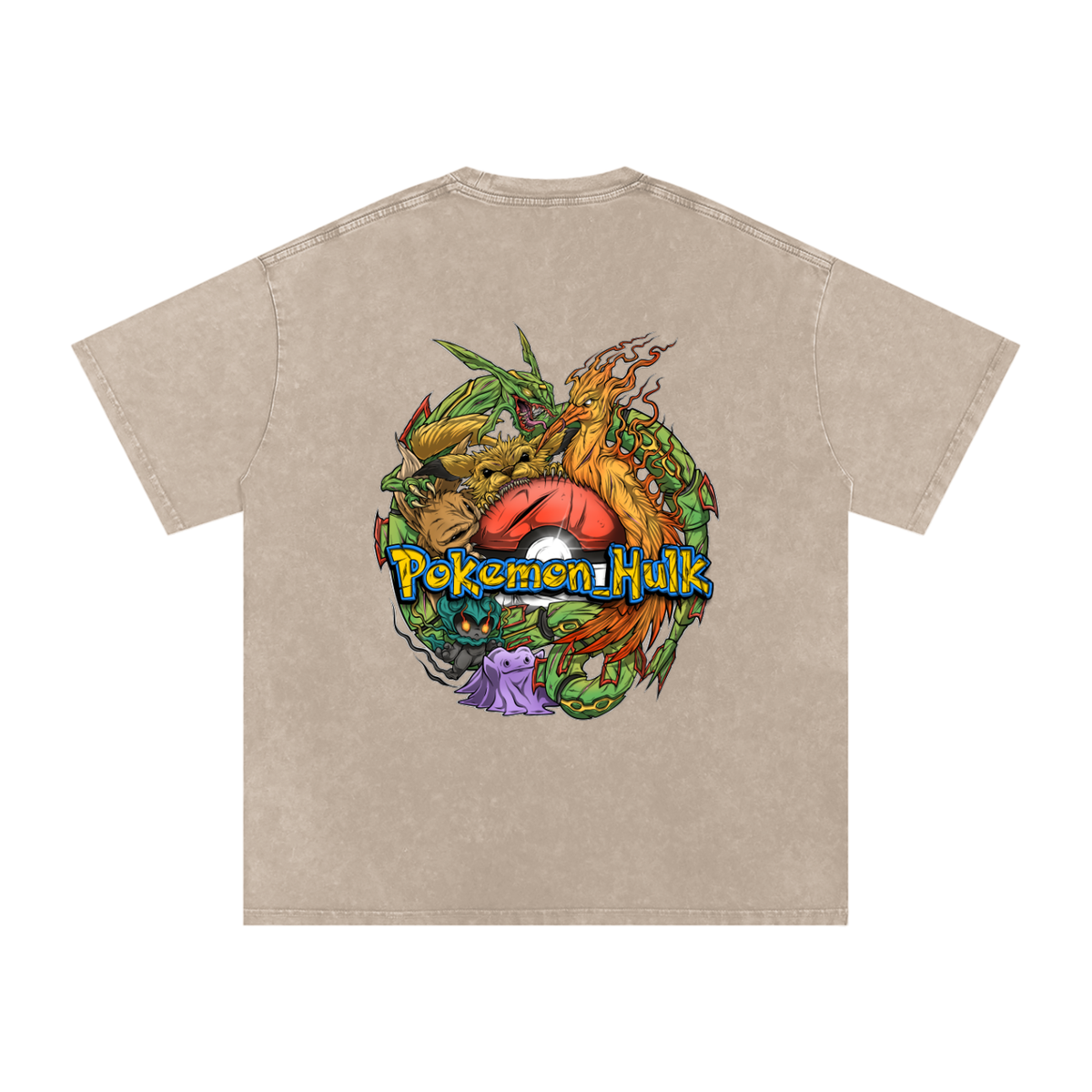 PHT Snow Washed Oversized Cotton T-Shirt Colour Logo