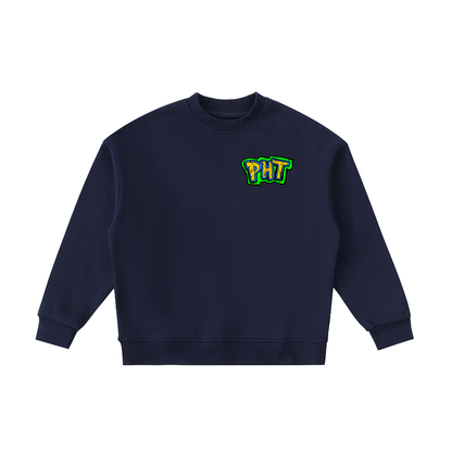 PHT  Fleece Kids' Crewneck Sweatshirt B&W Logo