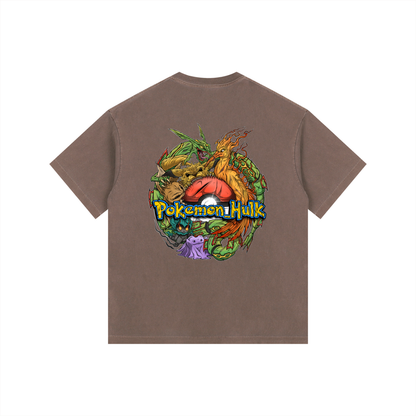 PHT  Vintage Washed Oversized Cotton T-Shirt Colour Logo