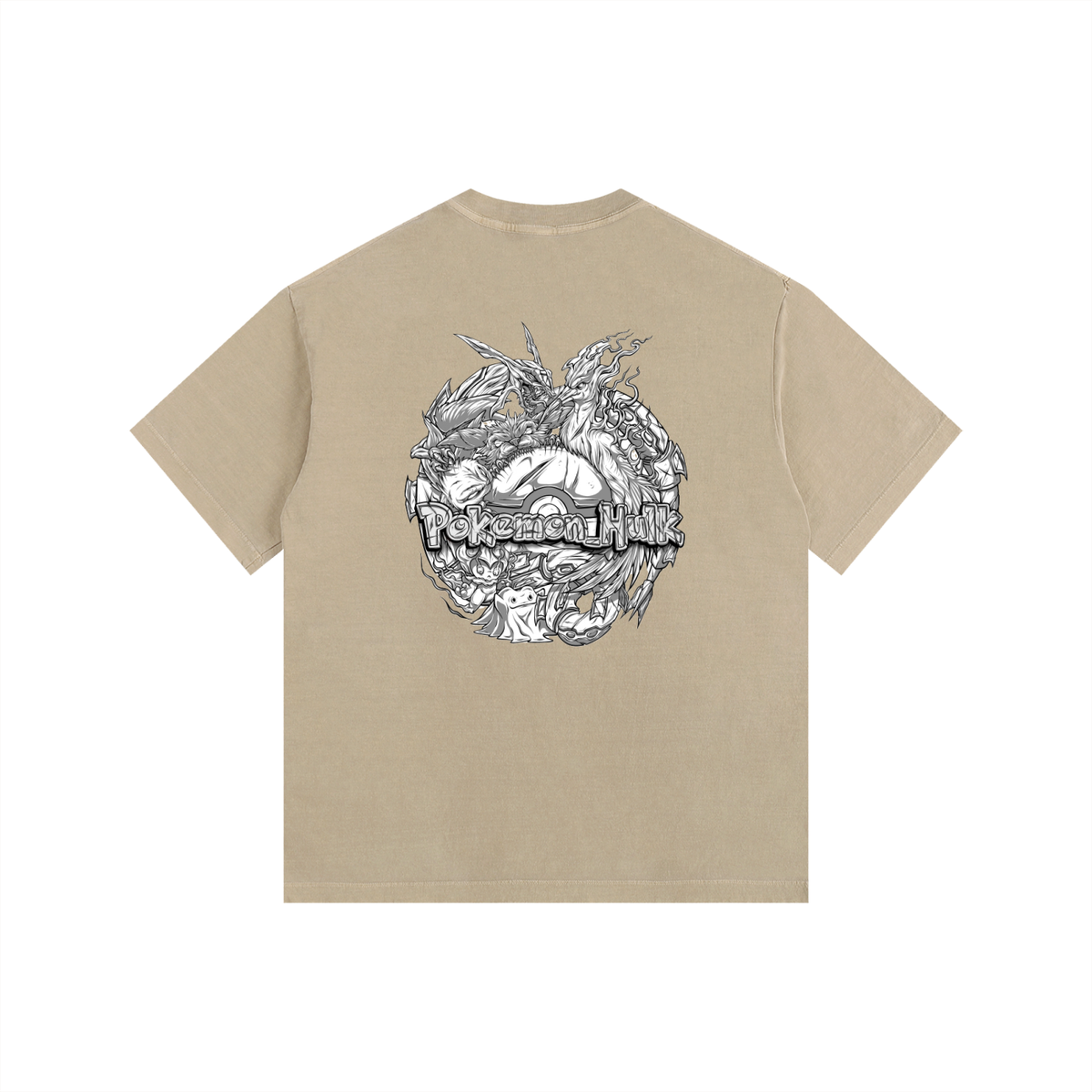 PHT Vintage Washed Oversized Cotton T-Shirt B&W Logo