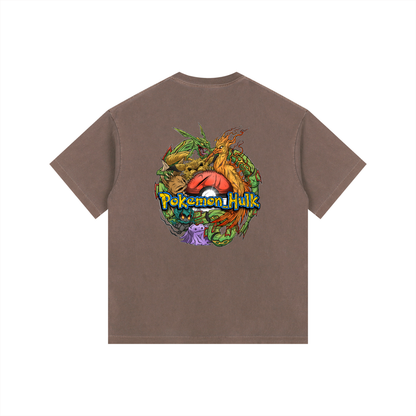 PHT  Vintage Washed Oversized Cotton T-Shirt Colour Logo