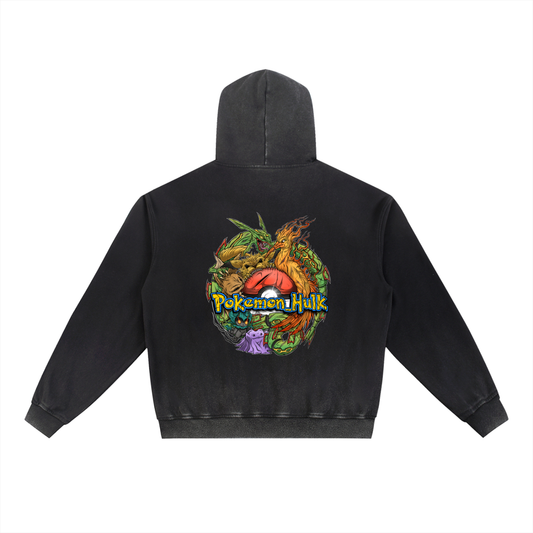 PHT Vintage Washed Gradient Fleece Hoodie Colour Logo
