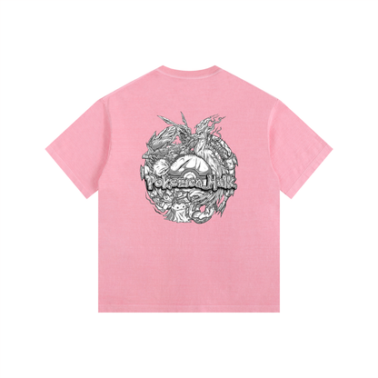 PHT Vintage Washed Oversized Cotton T-Shirt B&W Logo
