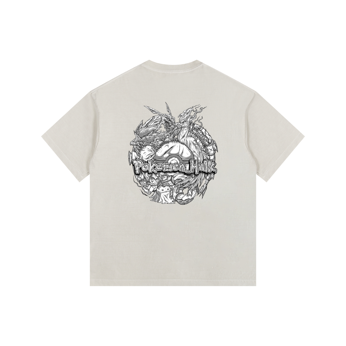 PHT Vintage Washed Oversized Cotton T-Shirt B&W Logo