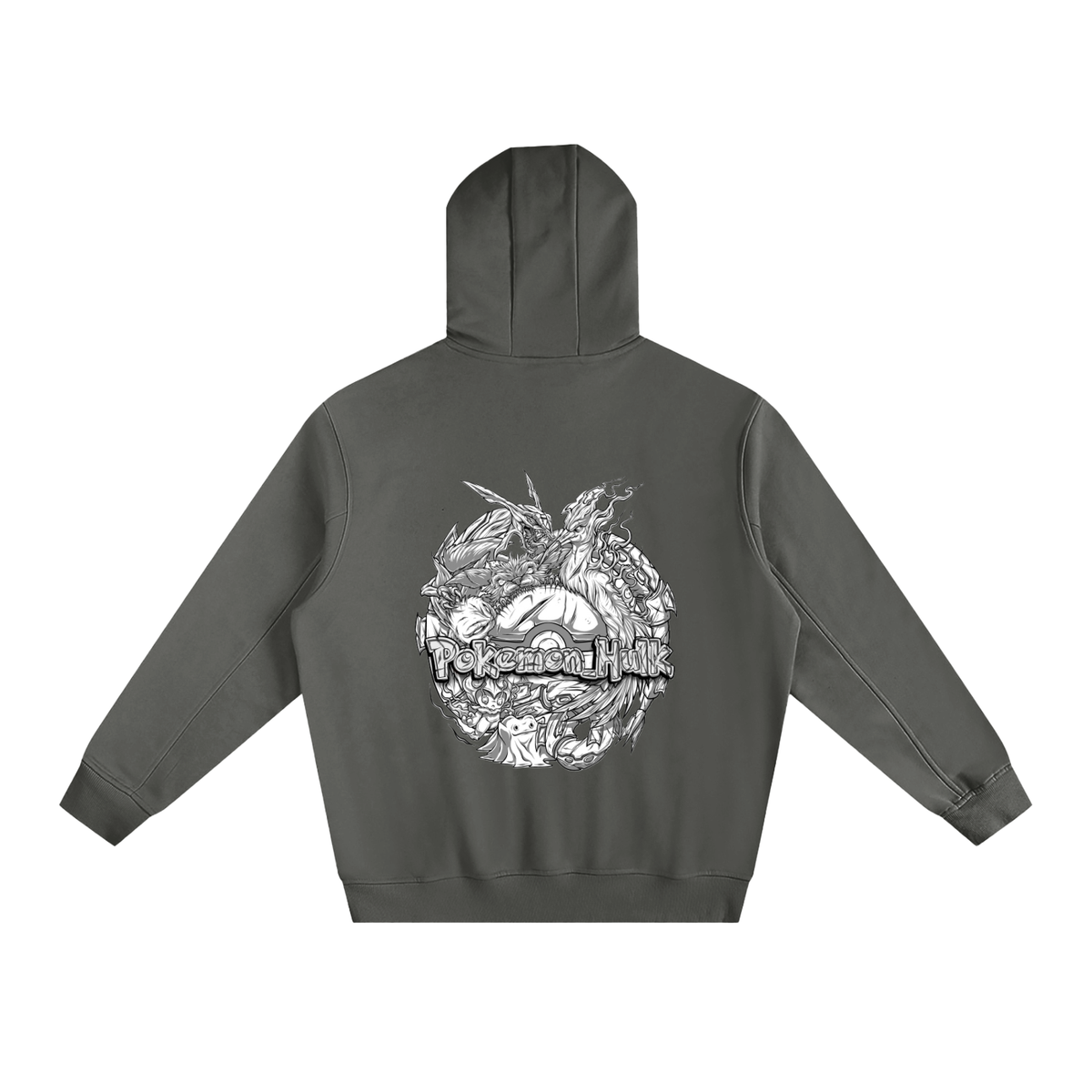 PHT Fleeced High Neck Hoodie B&W Logo