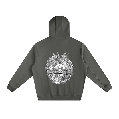 PHT Fleeced High Neck Hoodie B&W Logo