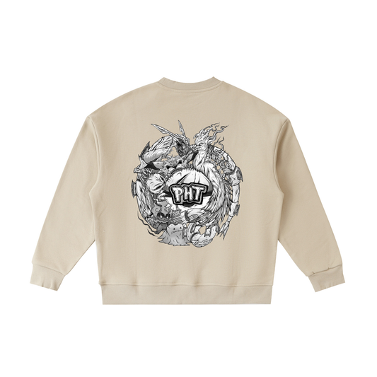 PHT  Fleece Kids' Crewneck Sweatshirt B&W Logo