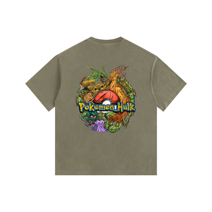 PHT  Vintage Washed Oversized Cotton T-Shirt Colour Logo