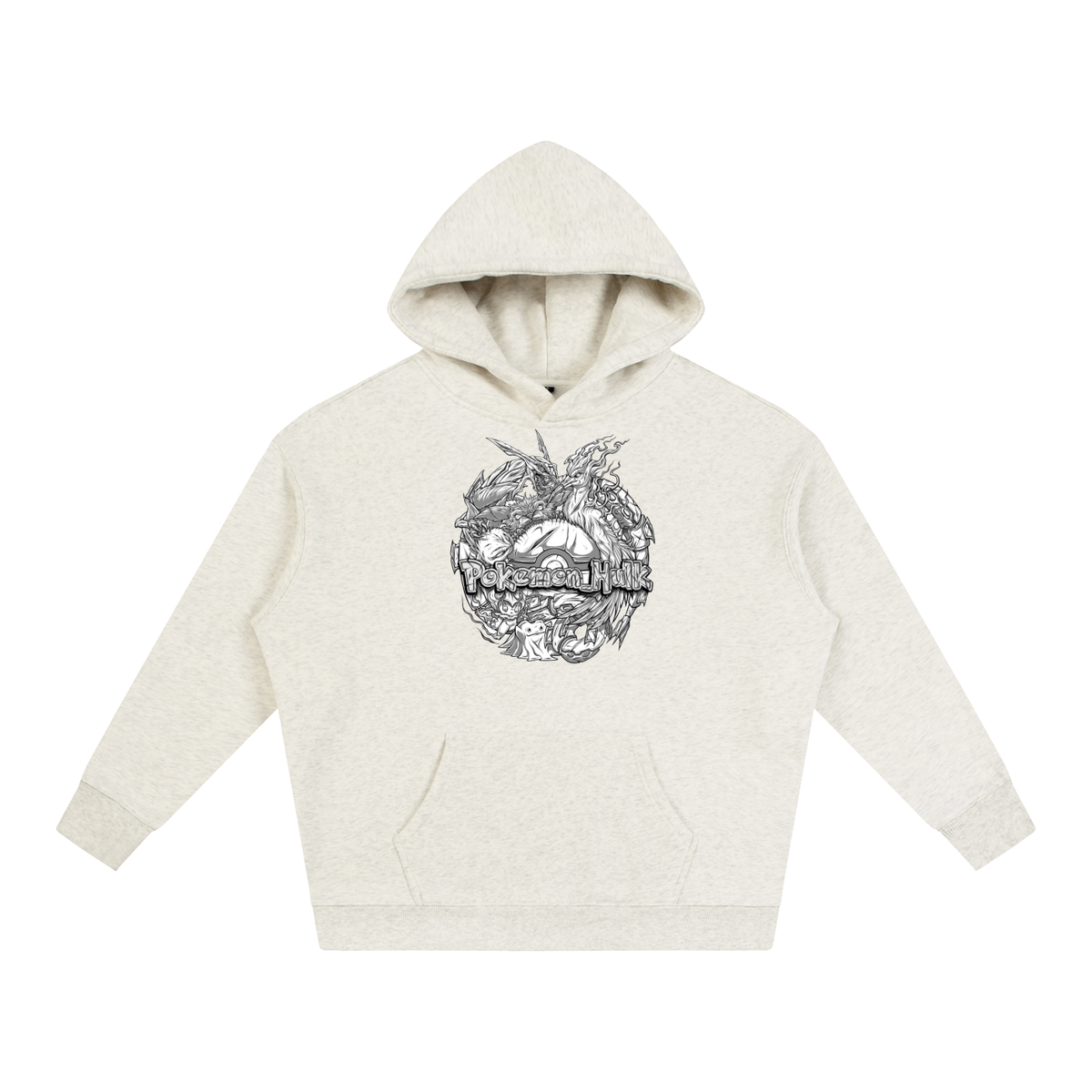PHT Oversize Fleeced Hoodie B&W Logo