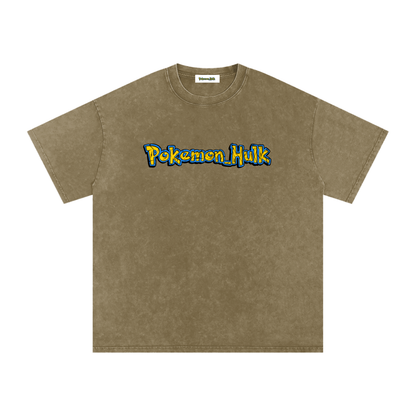 PHT Snow Washed Oversized Cotton T-Shirt Colour Logo