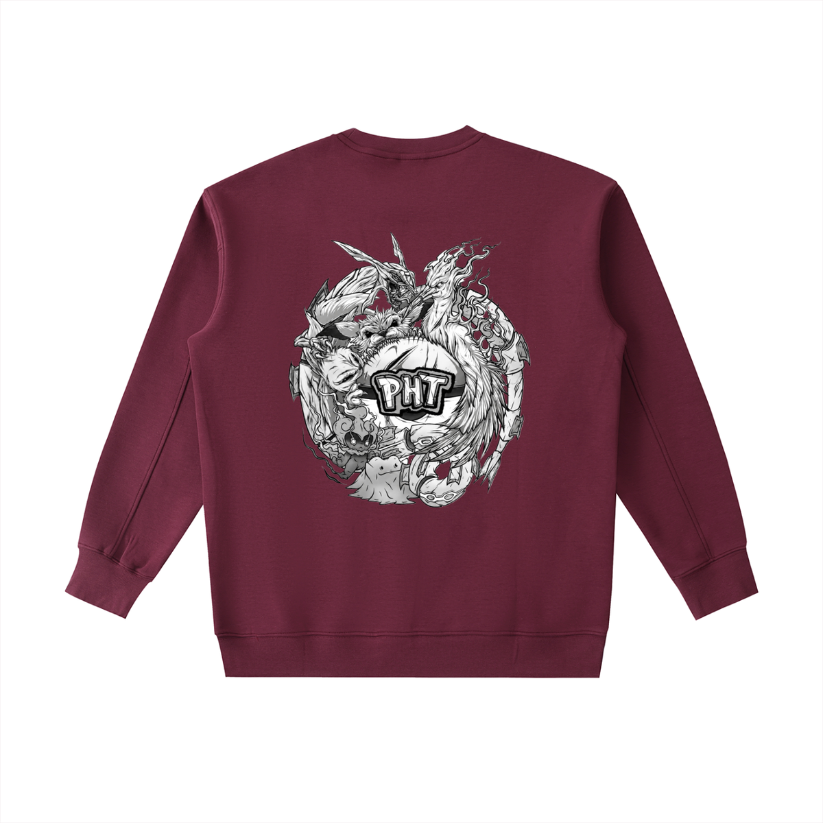 PHT Essential Heavyweight Crewneck Sweatshirt B&W Logo