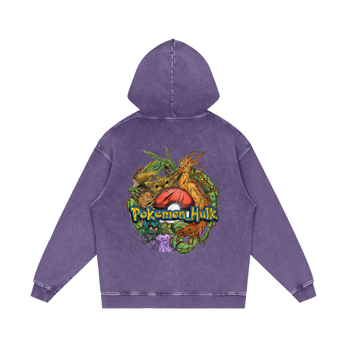 PHT Snow Washed Loose Cotton Hoodie Colour Logo
