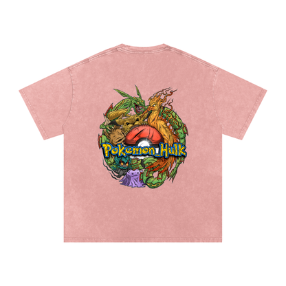 PHT Snow Washed Oversized Cotton T-Shirt Colour Logo