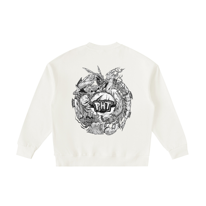 PHT  Fleece Kids' Crewneck Sweatshirt B&W Logo